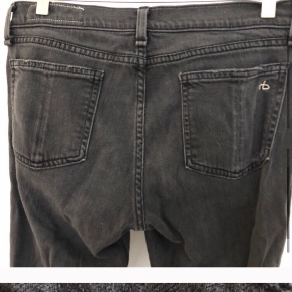 RAG AND BONE DISTRESSED BLACK SKINNY DENIM - Picture 4 of 7